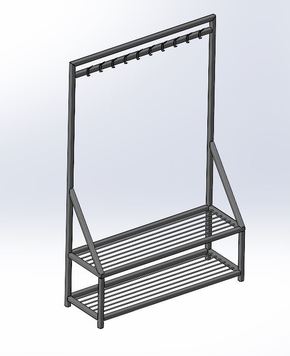 3D модель Сварная вешалка 1200х400х1850 мм