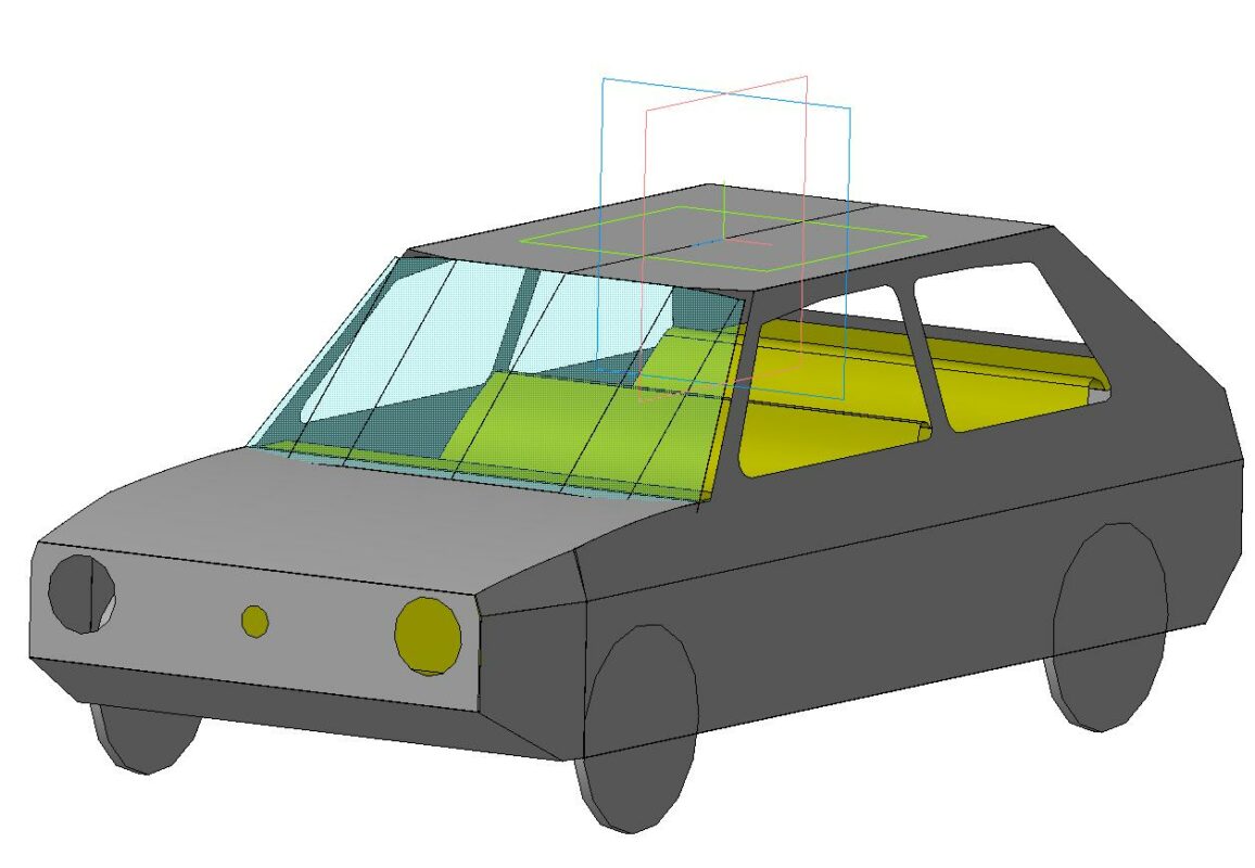 3D модель Настольная модель Фольксваген-Гольф 2 из бумаги и картона
