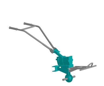 3D модель Габаритный макет мотоблока шестигранным валом 32мм