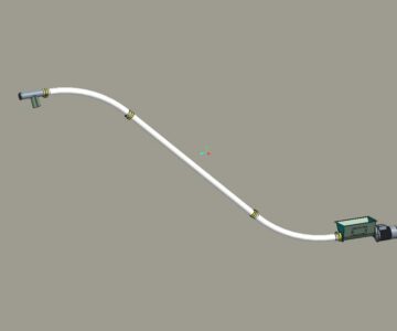 3D модель Транспортер с гибкой спиралью для подачи гранул полимера Lupolen в дозатор.