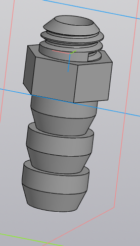 3D модель Штуцер прямой 8мм
