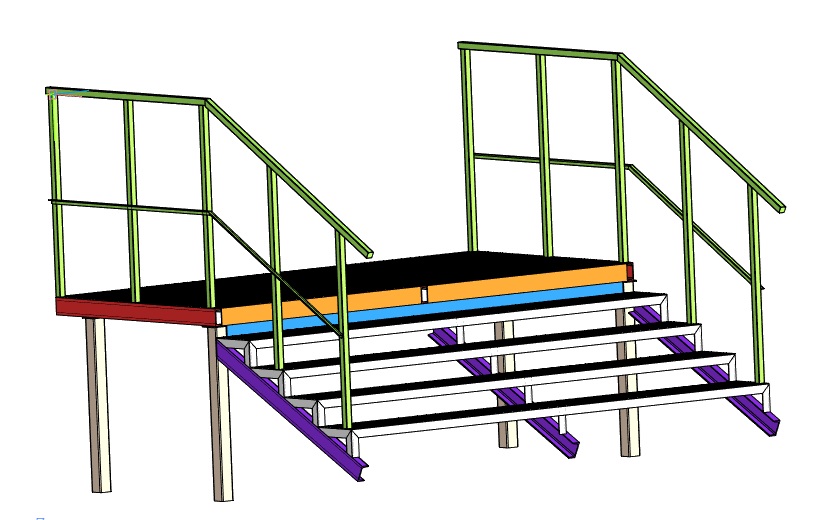 3D модель Крыльцо металлоконструкция