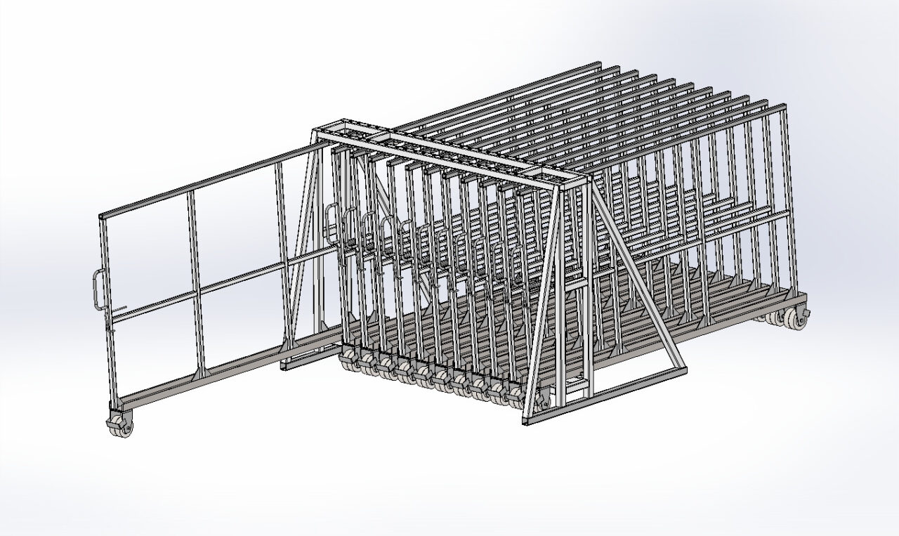 3D модель Стеллаж для хранения листового металла 1855(В)х2540(Ш)х3510(Г).