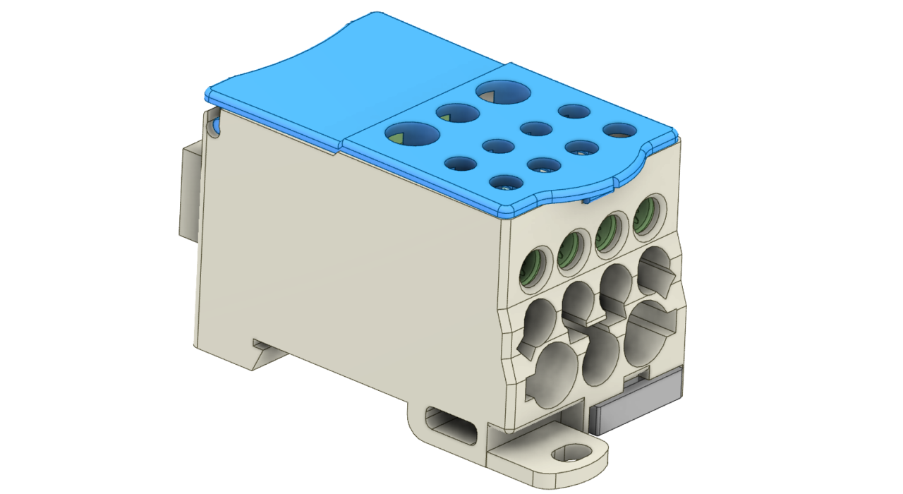 3D модель Распределительный блок на DIN-рейку, 500А