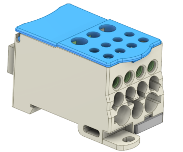3D модель Распределительный блок на DIN-рейку, 500А