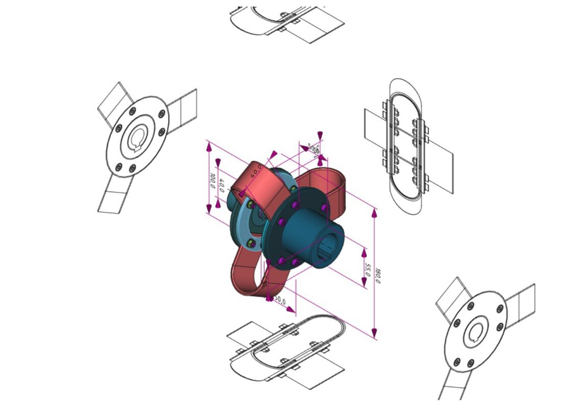 3D модель Лепестковая полумуфта для вибростенда