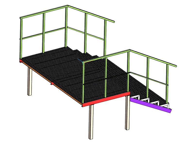 3D модель Крыльцо металлоконструкция