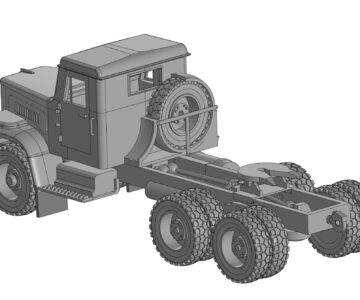 Чертеж КРаЗ 258 с запасным колесом под прицеп