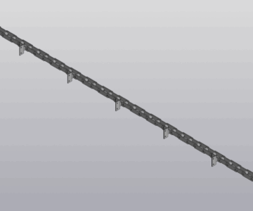 3D модель Цепь тяговая M112-2-100-1 со звездочкой