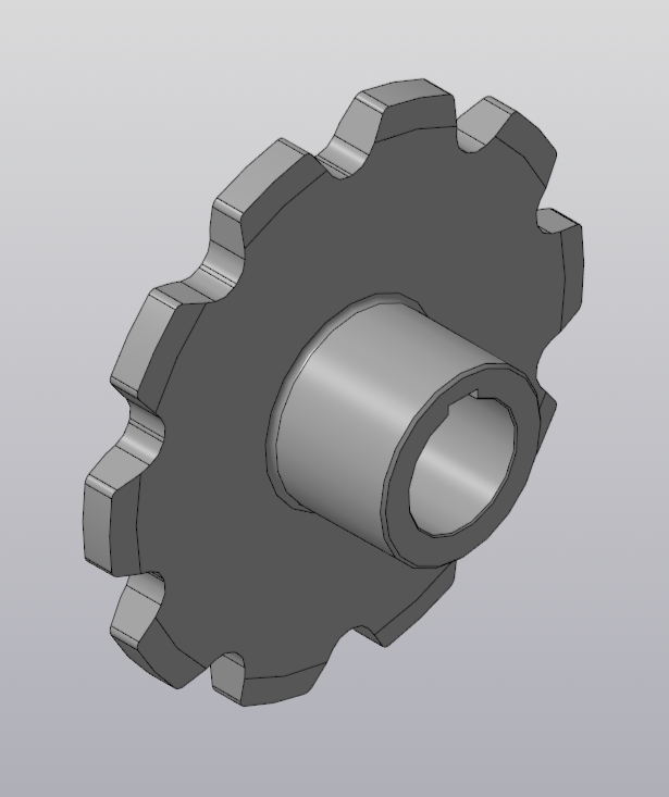 3D модель Цепь тяговая M112-2-100-1 со звездочкой