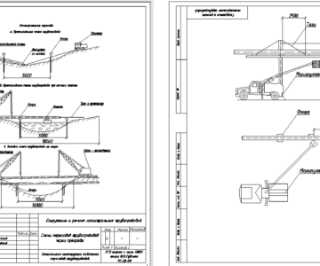 Чертеж Специальные конструкции надземных переходов трубопроводов (протяженность участка: 10 м, нефть)