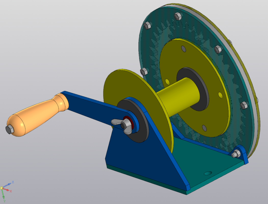 3D модель Лебёдка ручная с планетарным понижающим редуктором до 90 кг