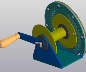 3D модель Лебёдка ручная с планетарным понижающим редуктором до 90 кг