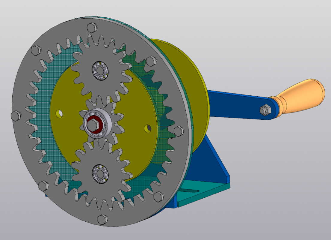 3D модель Лебёдка ручная с планетарным понижающим редуктором до 90 кг