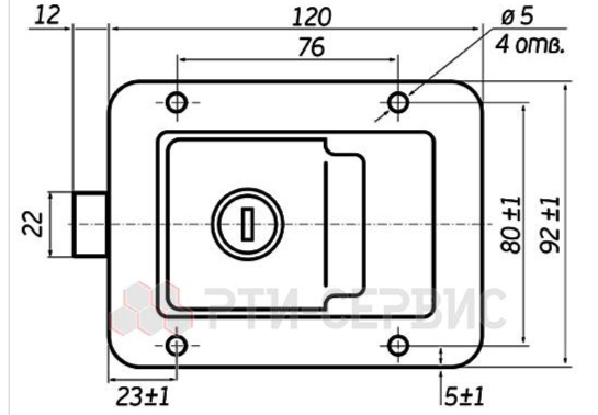 3D модель Замок врезной клавишный с ключом