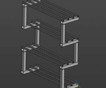 3D модель Обувница в стиле лофт
