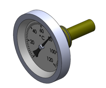 Чертеж Термометр ST SK-Y560 1/2 осевой горизонтальный