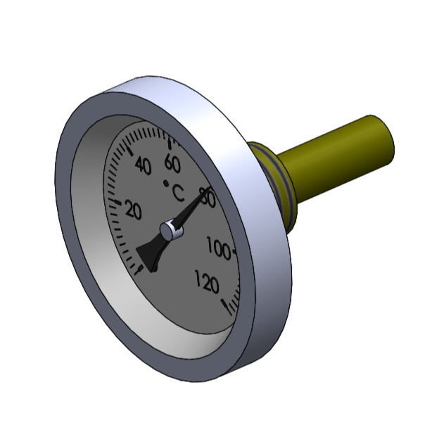 Чертеж Термометр ST SK-Y560 1/2 осевой горизонтальный