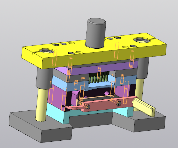 3D модель Штамп пробивной для  девяти отверстий в детали