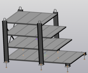 3D модель Стеллаж с разной длиной полок