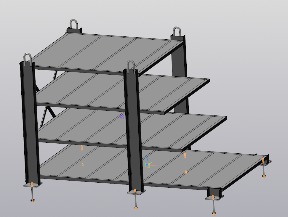 3D модель Стеллаж с разной длиной полок