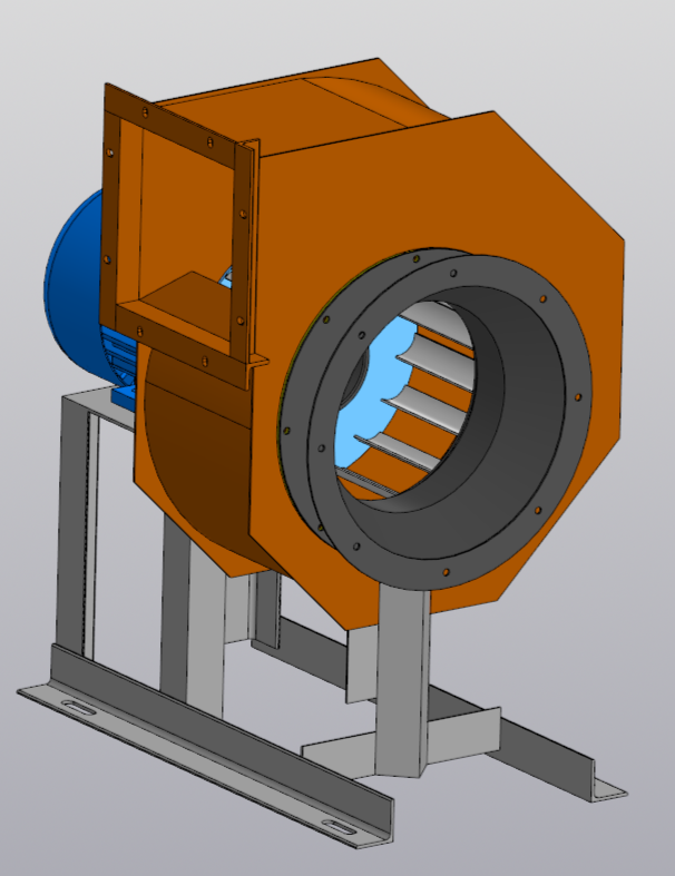 3D модель Тягодутьевая машина центробежного типа Дымосос Д-2,5