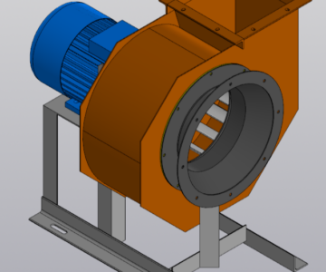3D модель Тягодутьевая машина центробежного типа Дымосос Д-2,5