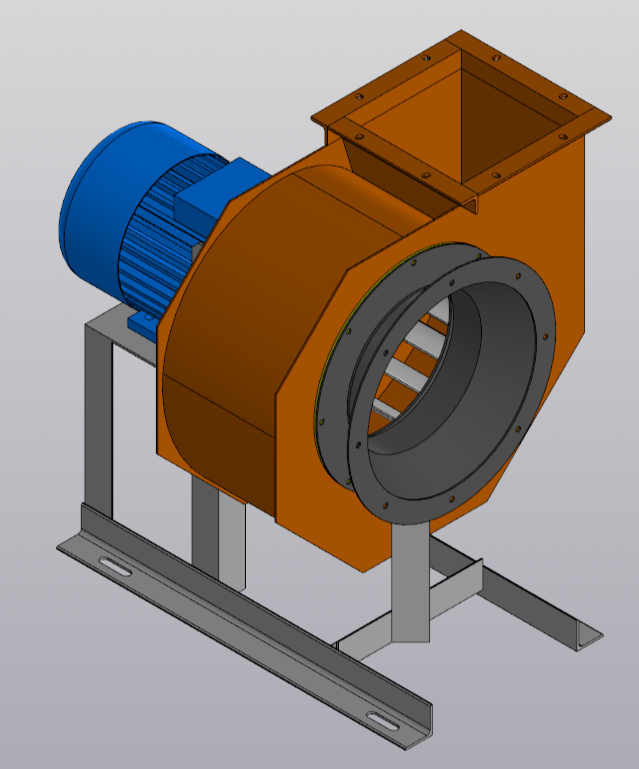 3D модель Тягодутьевая машина центробежного типа Дымосос Д-2,5