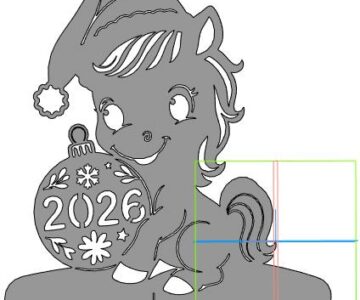 3D модель Лошадь символ 2026