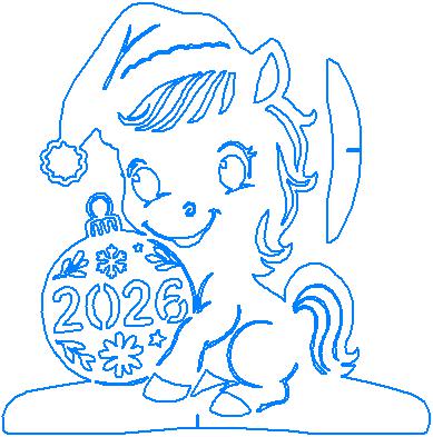 3D модель Лошадь символ 2026