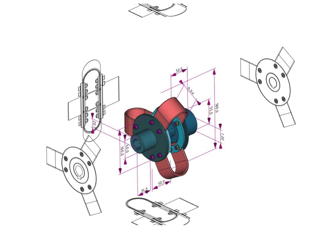 3D модель Лепестковая полумуфта для вибростенда