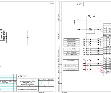 Чертеж Схемы автоматического ввода резерва на контроллере Овен ПР200. Версия 2.