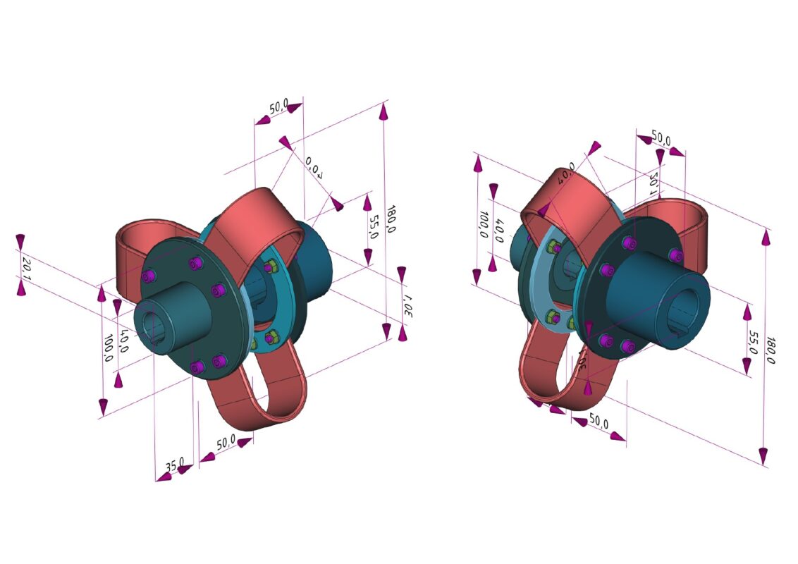 3D модель Лепестковая полумуфта для вибростенда