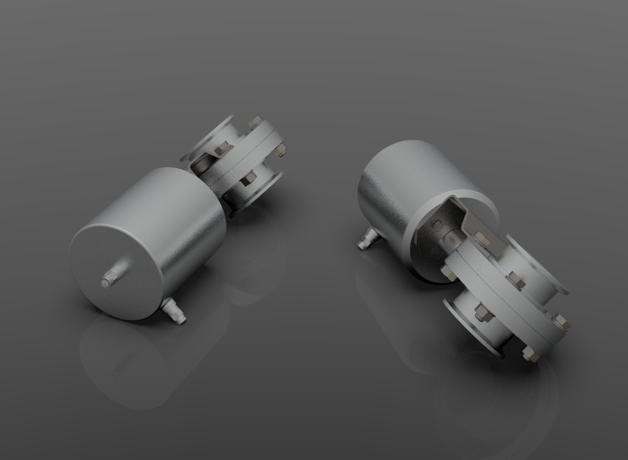 3D модель Поворотный клапан Inoxpa DN 40 с вертикальным приводом