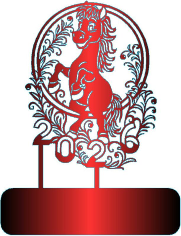 Чертеж Подставка на новый год 2026 (3 варианта)