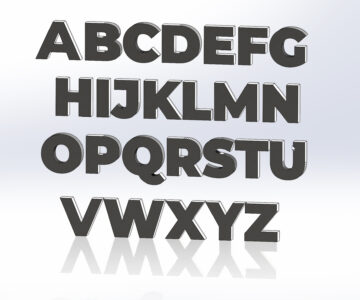 3D модель Латинский алфавит для печати и резки