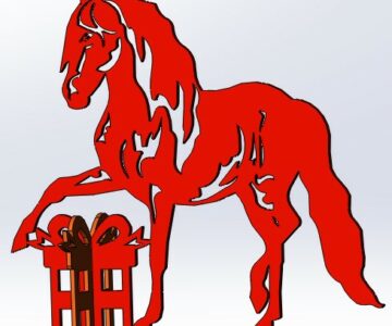 Чертеж Новогодняя подставка "Огненная лошадь"