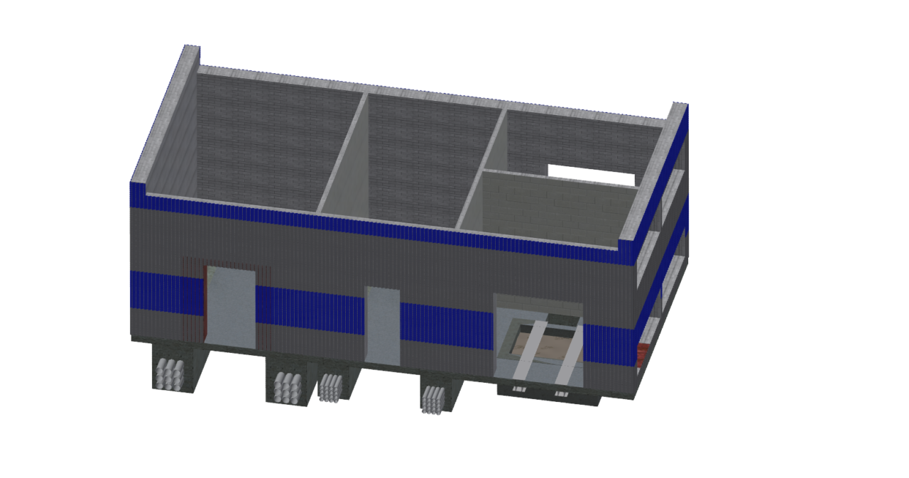 3D модель Архитектурная часть трансформаторной подстанции ТП 10/0,4 кВ 2х1600 кВА