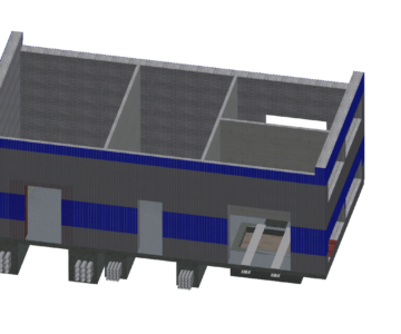 3D модель Архитектурная часть трансформаторной подстанции ТП 10/0,4 кВ 2х1600 кВА
