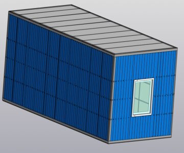 3D модель Бытовка с металлическим каркасом 6000х2500х3000 мм.