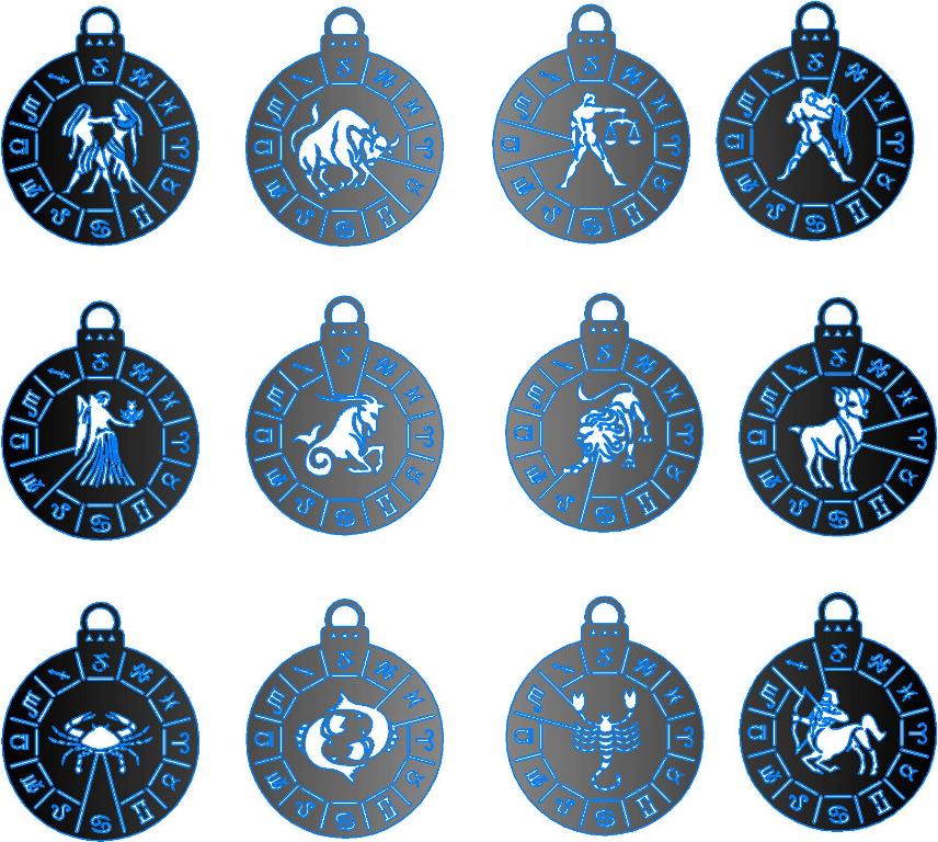 Чертеж Знаки зодиака (медальоны)