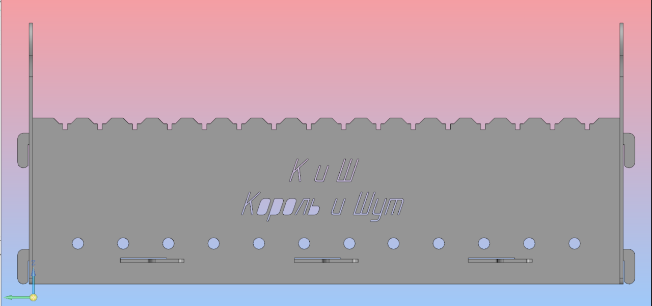 3D модель Мангал разборный для жарки КиШ 512х256х225