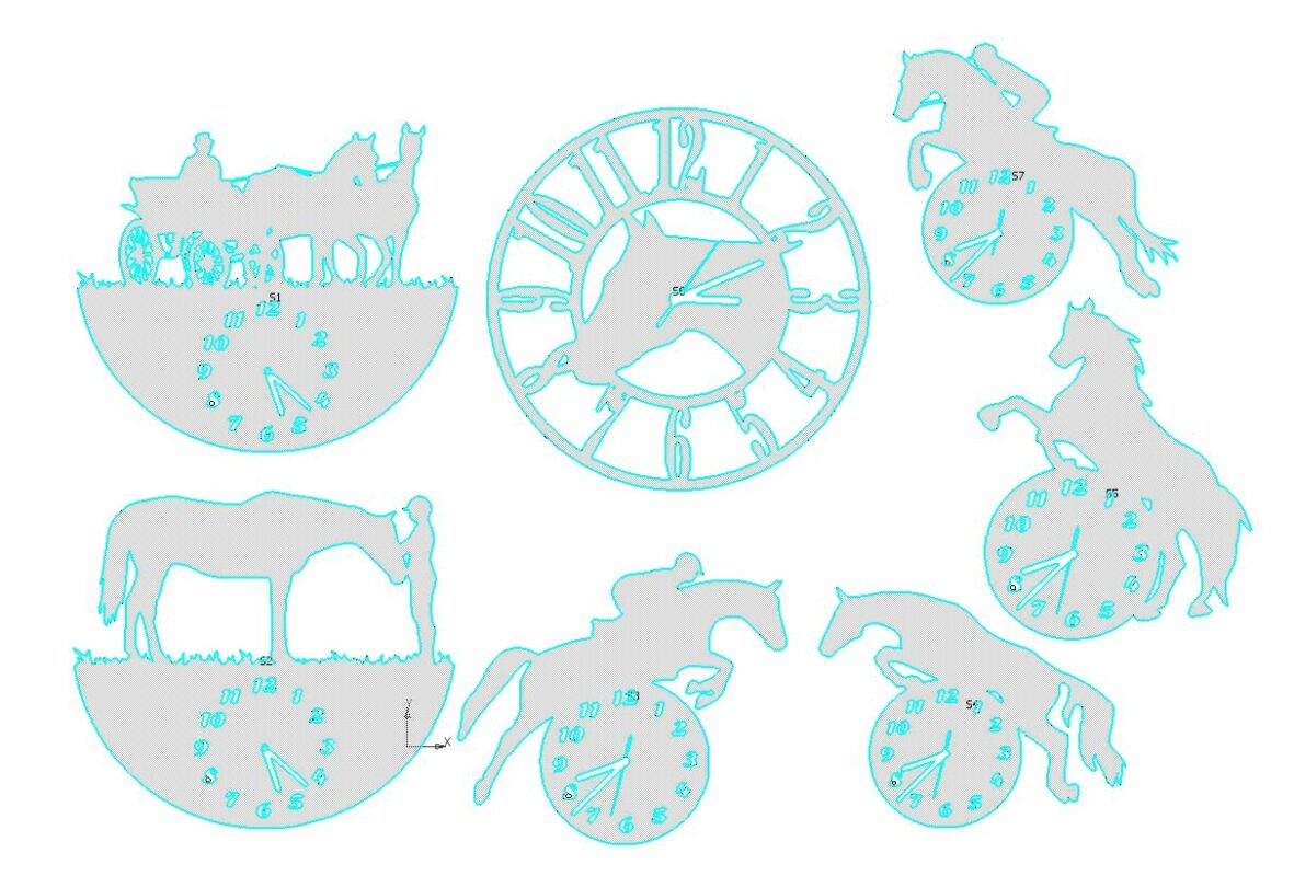 Чертеж Шаблоны для часов "лошадки"
