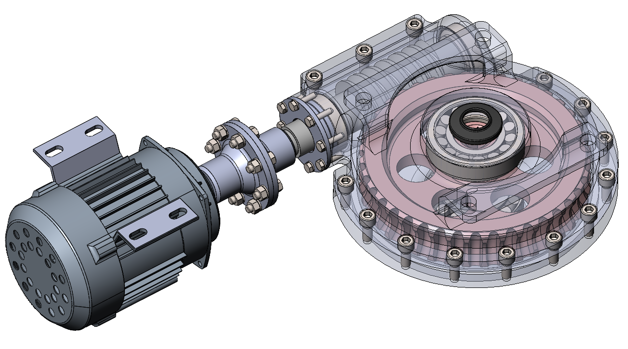3D модель Редуктор червячный с приводом uред=20