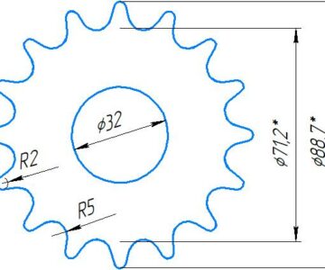 Чертеж Звёздочка Z16