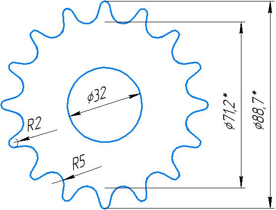 Чертеж Звёздочка Z16
