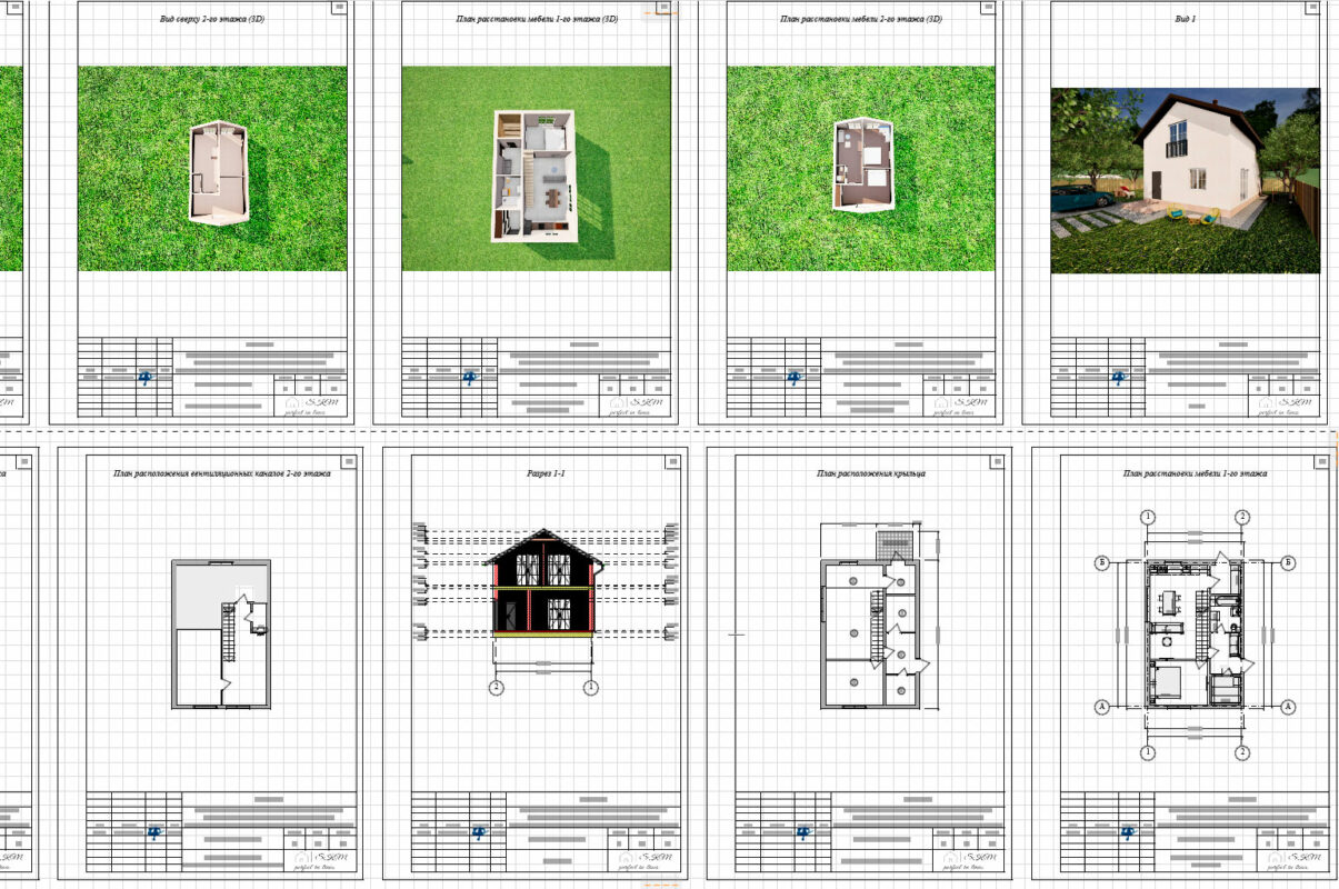 3D модель Полутораэтажный жилой дом 108 м2