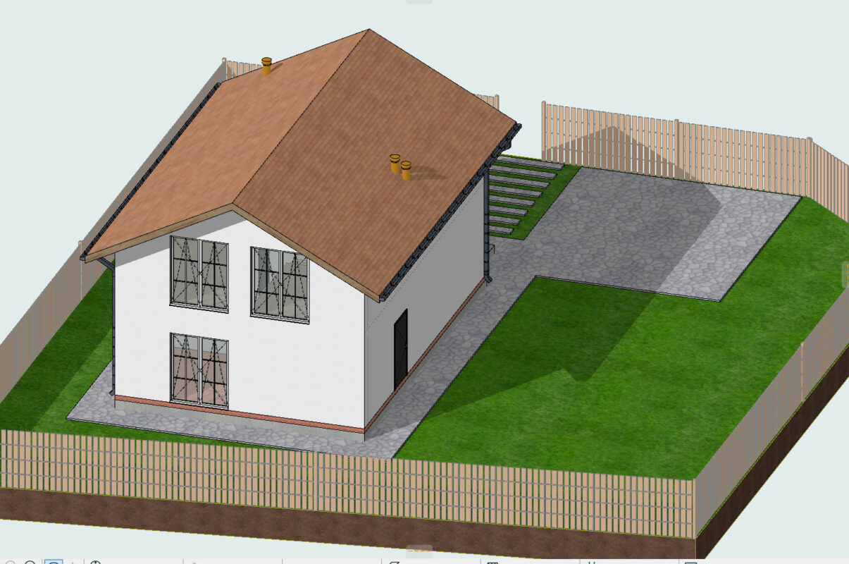 3D модель Полутораэтажный жилой дом 108 м2
