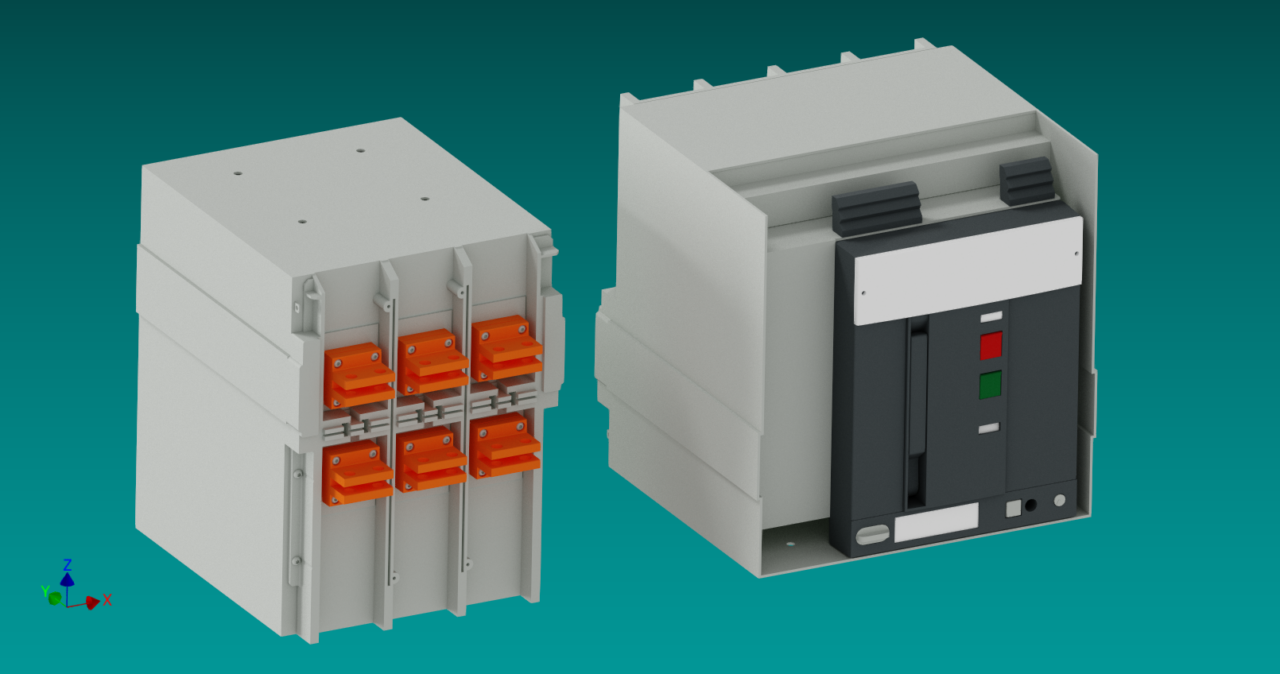 3D модель Воздушный автоматический выключатель ABB Emax2 E2.2, 2500 А  (2 варианта)