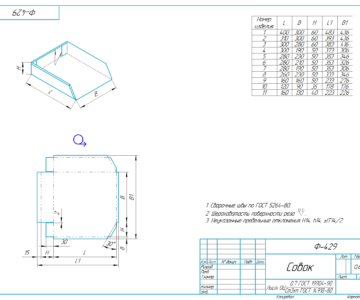 Чертеж Совок (варианты)